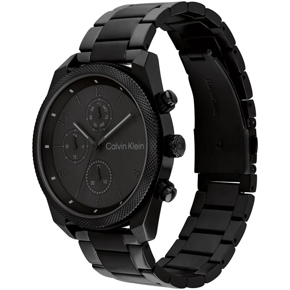 商品Calvin Klein|Men's Multifunction Black Stainless Steel Bracelet Watch 44mm,价格¥1699,第2张图片详细描述