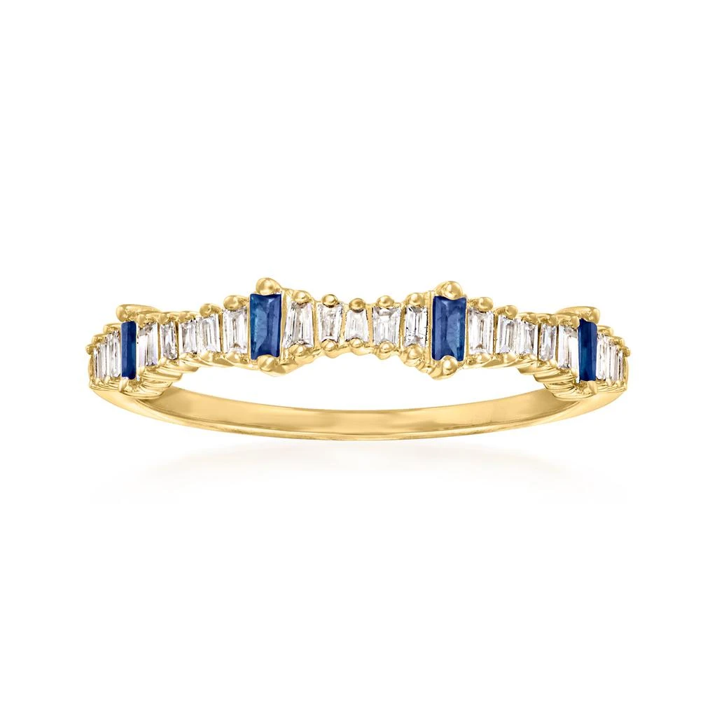 商品Ross-Simons|Diamond and . Sapphire Stackable Ring in 14kt Yellow Gold,价格¥3138,第1张图片