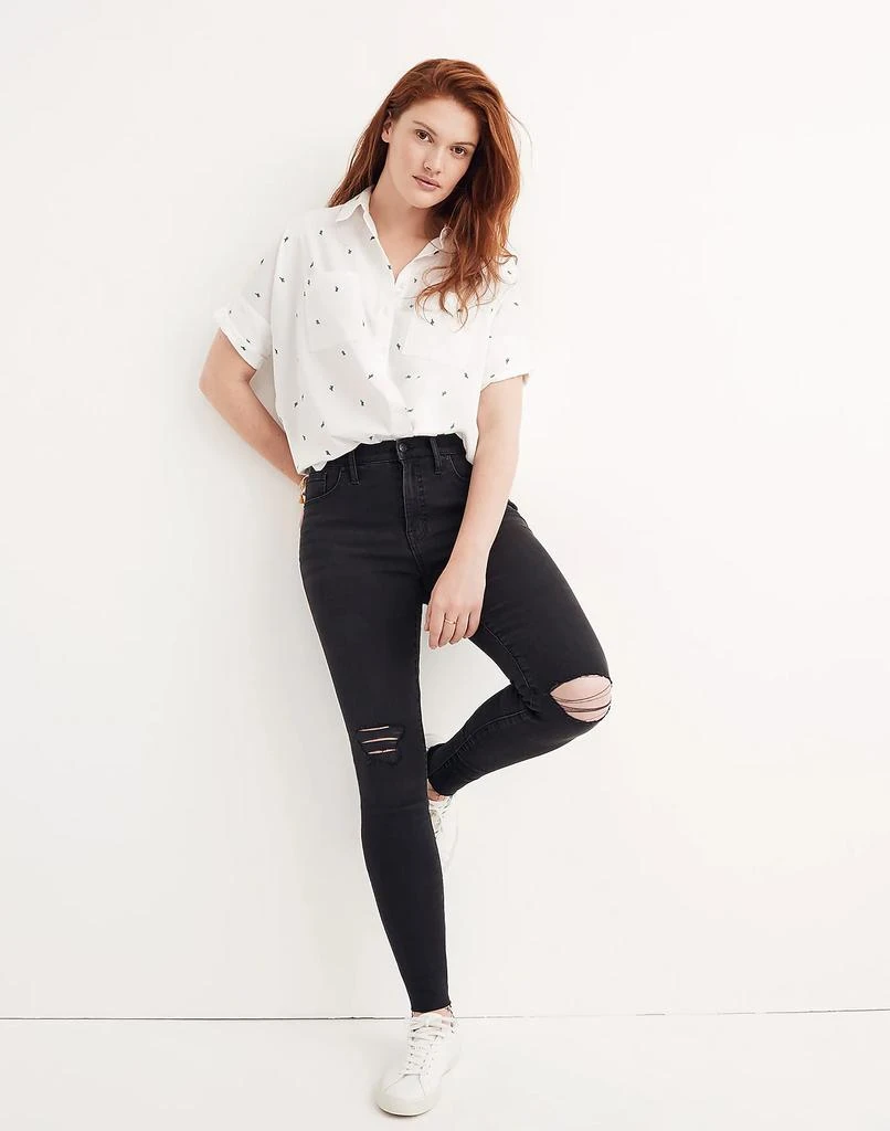 商品Madewell|9" Mid-Rise Skinny Jeans in Black Sea,价格¥159,第1张图片