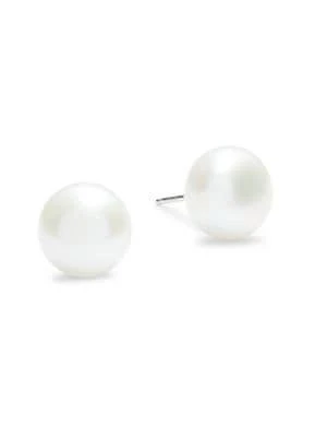 商品BELPEARL|Sterling Silver & Cultured White Freshwater Pearl Stud Earrings,价格¥212,第1张图片
