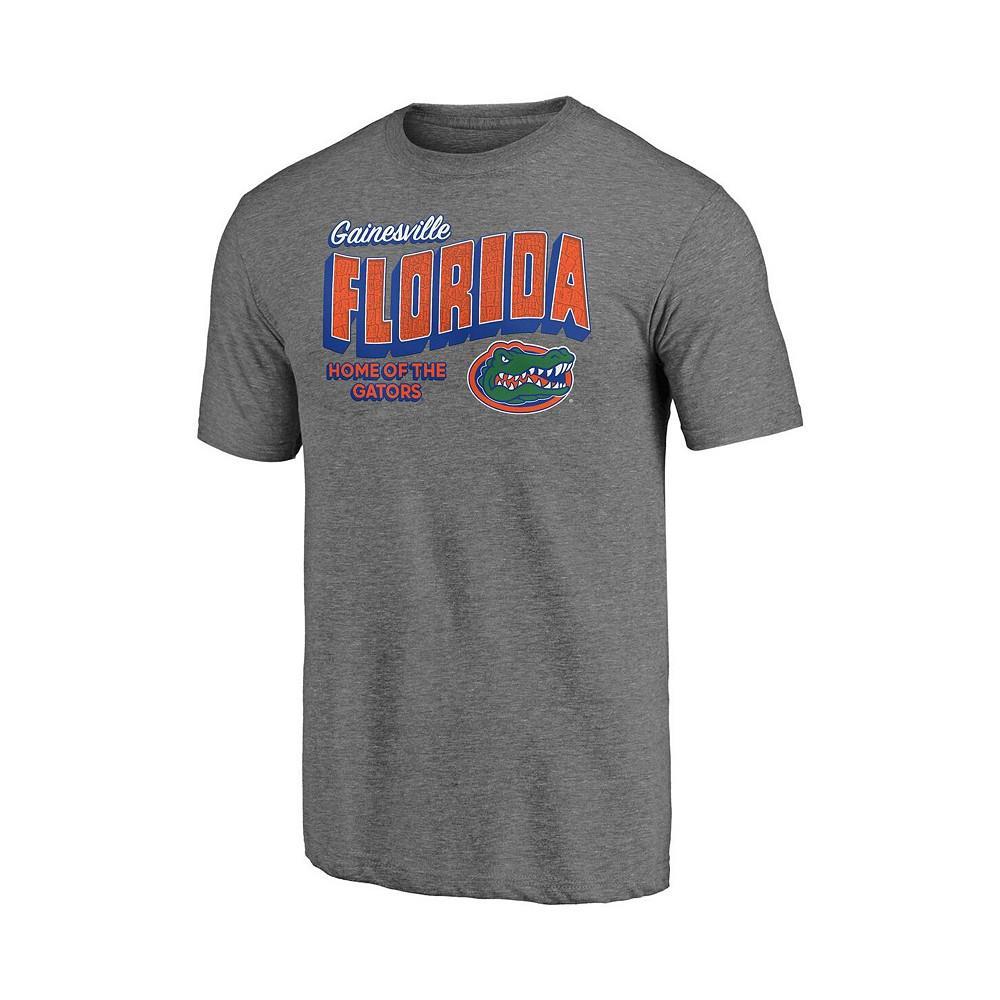 商品Fanatics|Men's Branded Heathered Gray Florida Gators Hometown Tri-Blend T-shirt,价格¥179,第4张图片详细描述