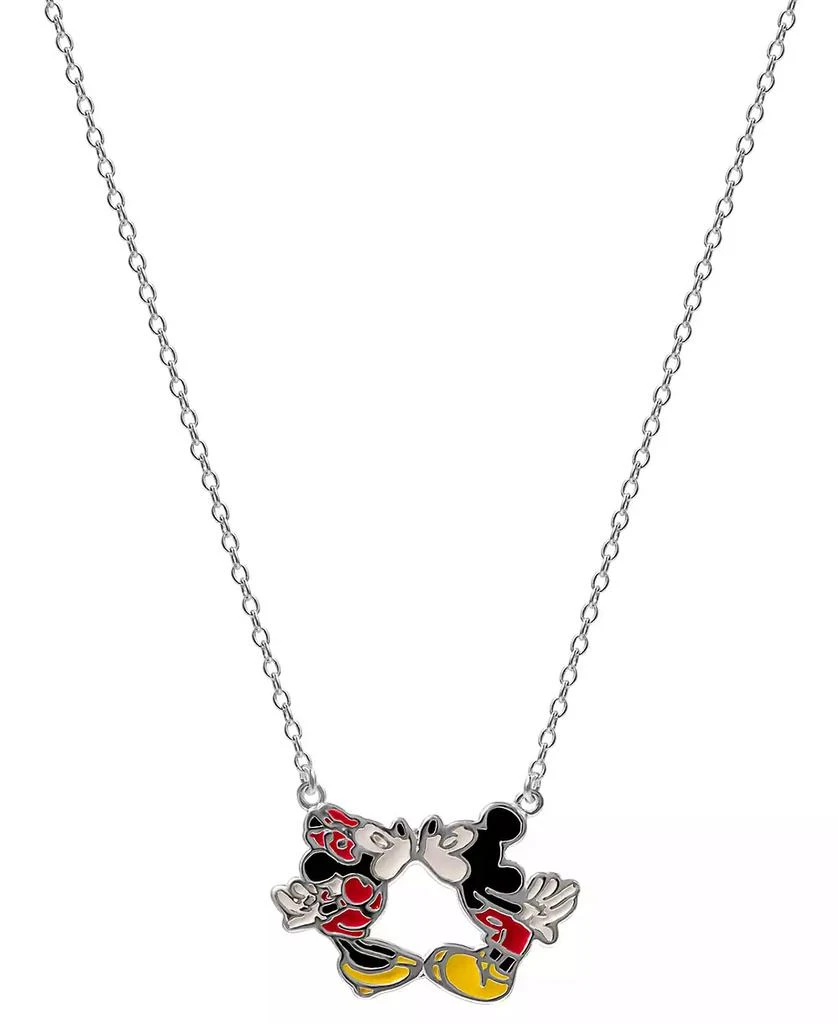 商品Disney|Kissing Minnie & Mickey Mouse 18" Pendant Necklace in Sterling Silver,价格¥735,第4张图片详细描述