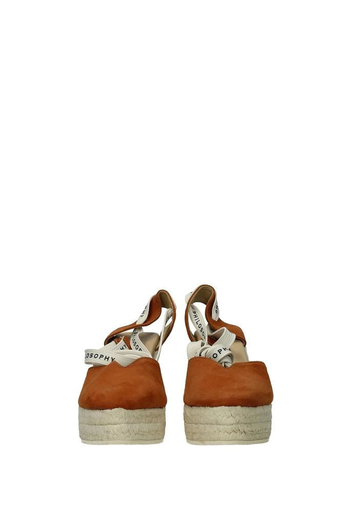 商品MANEBÍ|Wedges philosophy Suede Brown Leather,价格¥871,第3张图片详细描述