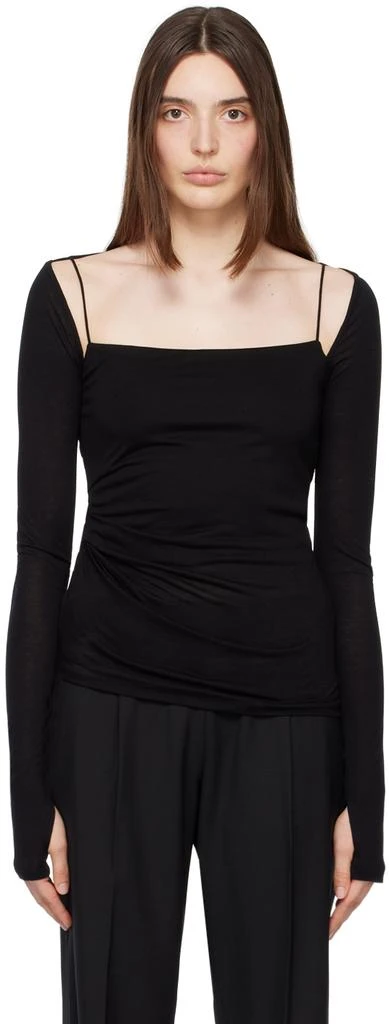商品Helmut Lang|Black Scala Long Sleeve T-Shirt,价格¥746,第1张图片