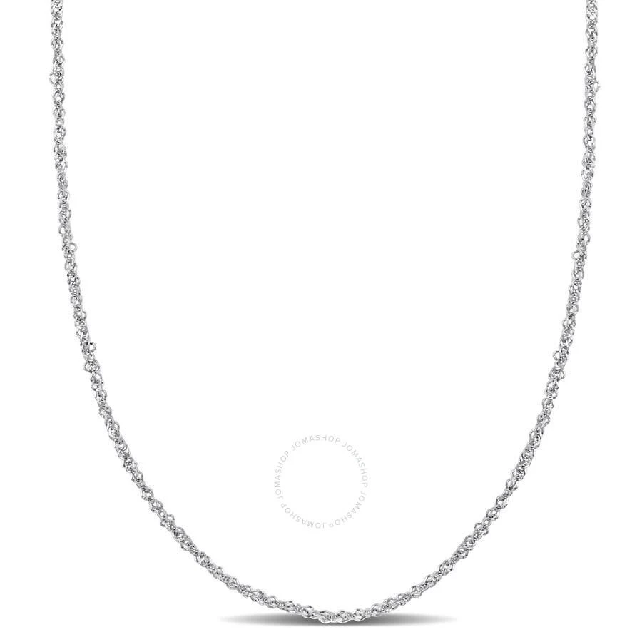 商品Amour|1.2mm Sparkling Singapore Chain Necklace in 14k White Gold - 20 in,价格¥1226,第1张图片