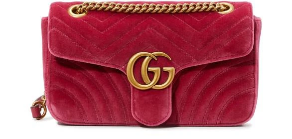 商品Gucci|GG Marmont velvet shoulder bag,价格¥13874,第1张图片