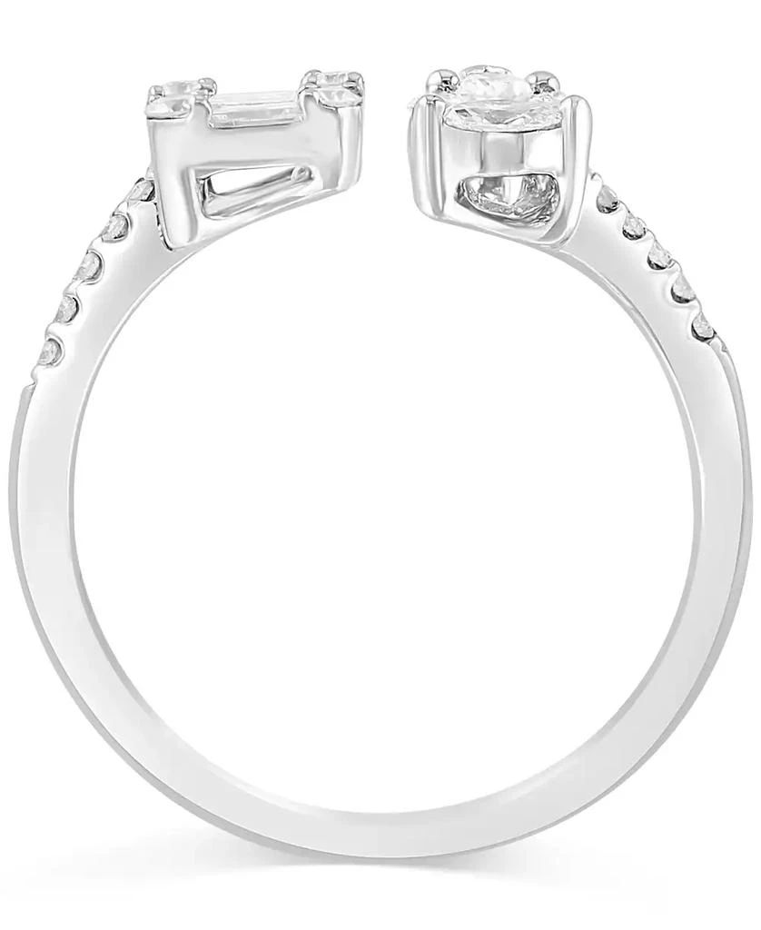 商品Effy|EFFY® Diamond Multi-Cut Cluster Cuff Ring (3/4 ct. t.w.) in 14k White Gold,价格¥31276,第4张图片详细描述
