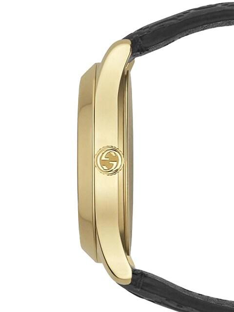 G-Timeless Goldtone Stainless Steel Leather Strap Watch商品第4张图片规格展示