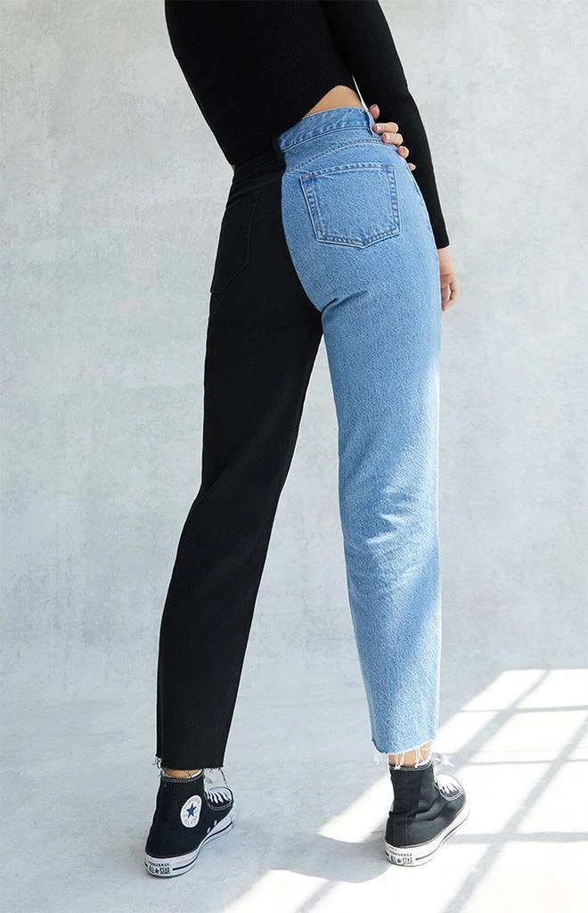 商品PacSun|Eco Black Two-Tone High Waisted Straight Leg Jeans,价格¥306,第4张图片详细描述