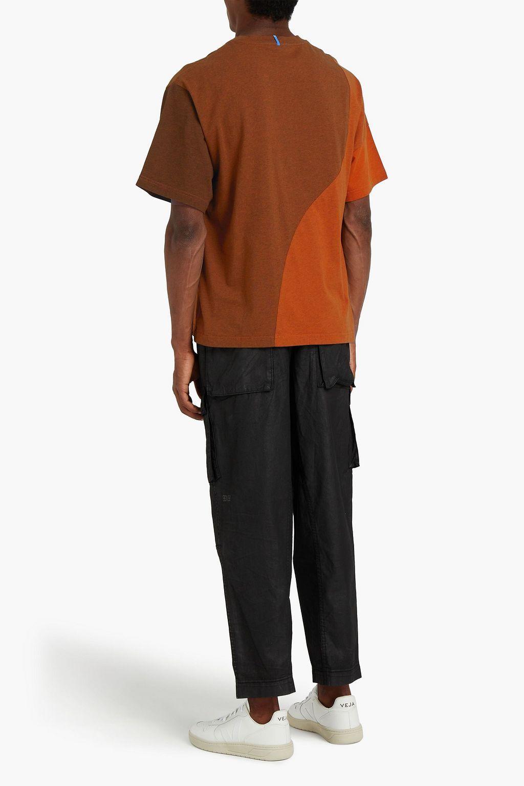 Appliquéd color-block cotton-jersey T-shirt商品第3张图片规格展示