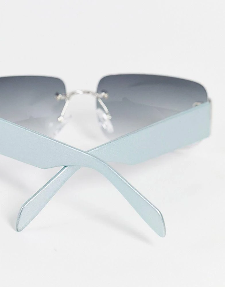 商品ASOS|ASOS DESIGN 90's rimless mid square sunglasses with smoke lens,价格¥87,第3张图片详细描述