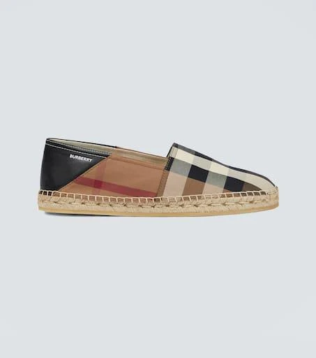 商品Burberry|House Check帆布草编鞋,价格¥3825,第1张图片
