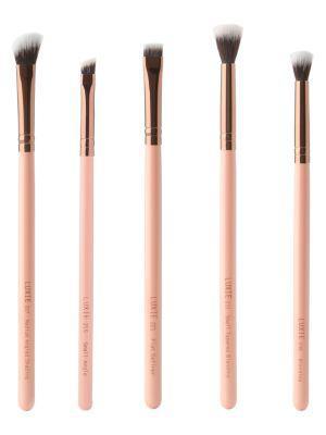 商品Luxie|5-Piece Rose Gold Eye Essential Brush Set,价格¥220,第1张图片