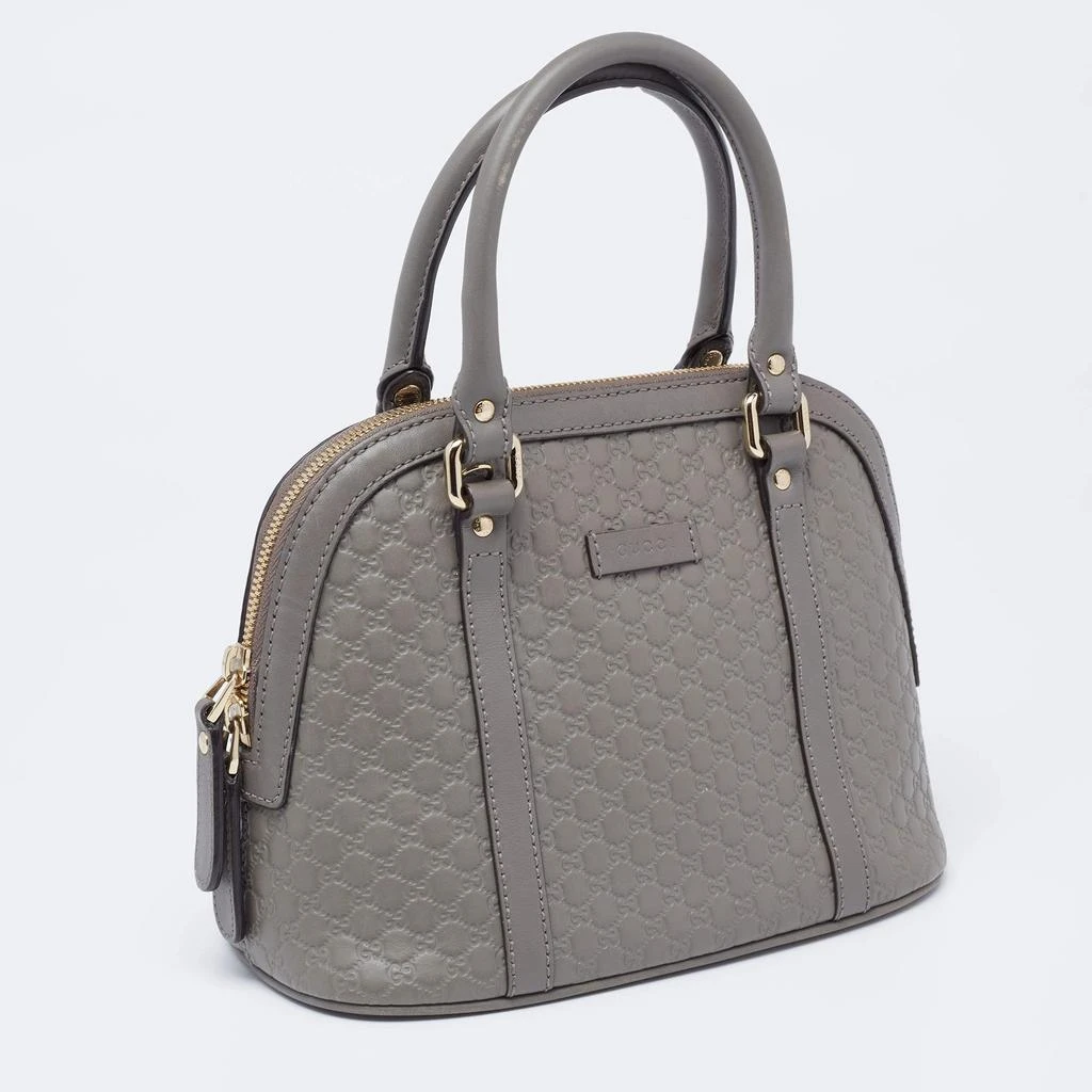 商品[二手商品] Gucci|Gucci Grey Microguccissima Leather Mini Dome Satchel,价格¥3867,第3张图片详细描述