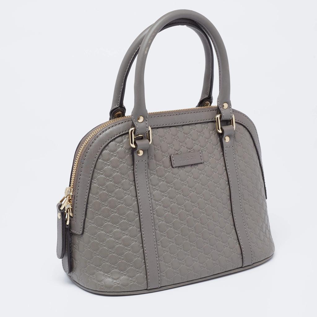 商品[二手商品] Gucci|Gucci Grey Microguccissima Leather Mini Dome Satchel,价格¥5395,第5张图片详细描述