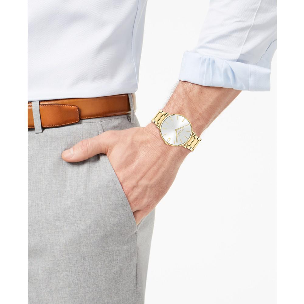 Men's Charles Gold-Tone Stainless Steel Bracelet Watch 41mm商品第4张图片规格展示
