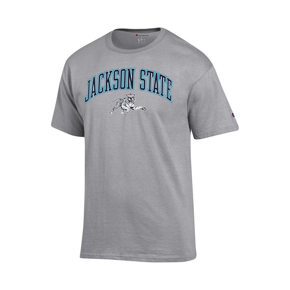商品CHAMPION|Men's Gray Jackson State Tigers Arch Over Logo T-shirt,价格¥147,第2张图片详细描述