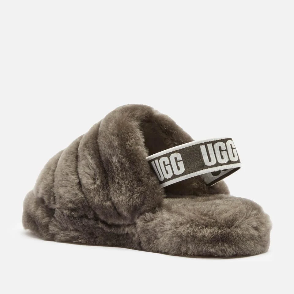 商品UGG|UGG KIDS' FLUFF YEAH SLIDE SLIPPERS - CHARCOAL,价格¥253,第2张图片详细描述