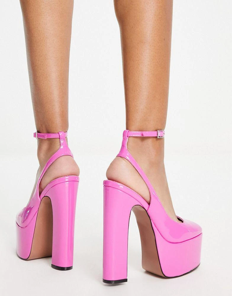 商品ASOS|ASOS DESIGN Pronto platform high heeled shoes in pink,价格¥126,第3张图片详细描述