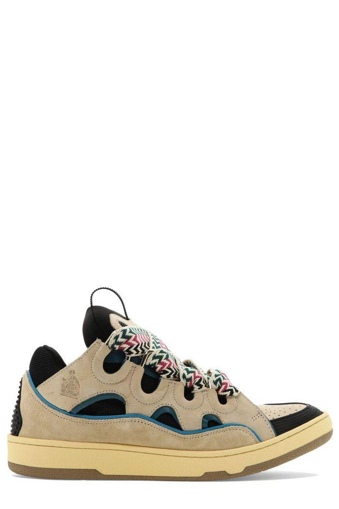 商品Lanvin|Lanvin Curb Lace-Up Panelled Sneakers,价格¥3537,第1张图片