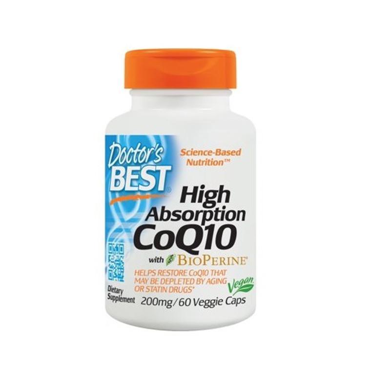 商品Doctors Best Vitamins|Doctors Best CoQ10 200 mg High Absorption with BioPerine Veggie Capsules, 60 Ea,价格¥131,第1张图片
