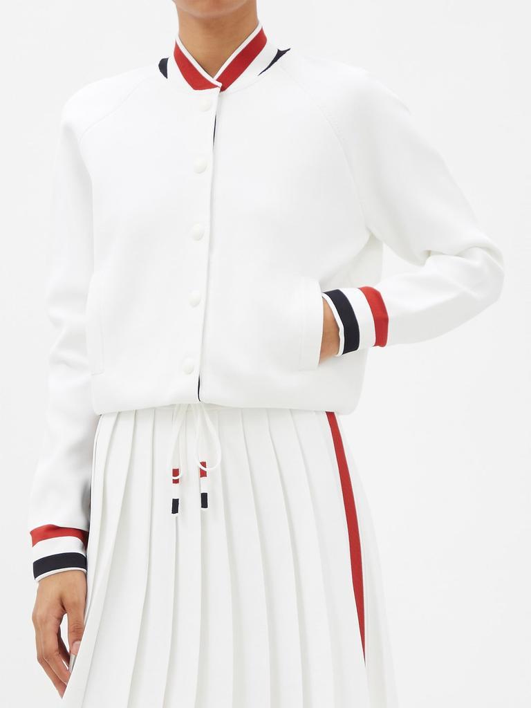 商品Thom Browne|Tricolour-stripe knit baseball jacket,价格¥4946,第4张图片详细描述