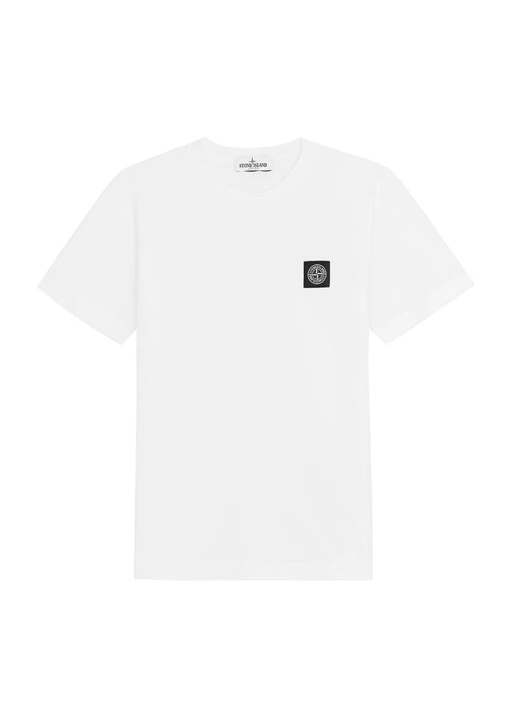 商品Stone Island|KIDS White logo cotton T-shirt (10-12 years),价格¥747,第1张图片