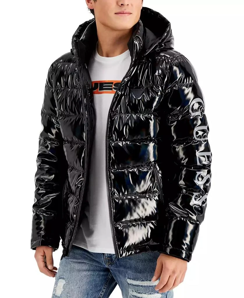 商品GUESS|Men's Holographic Hooded Puffer Jacket,价格¥683,第1张图片