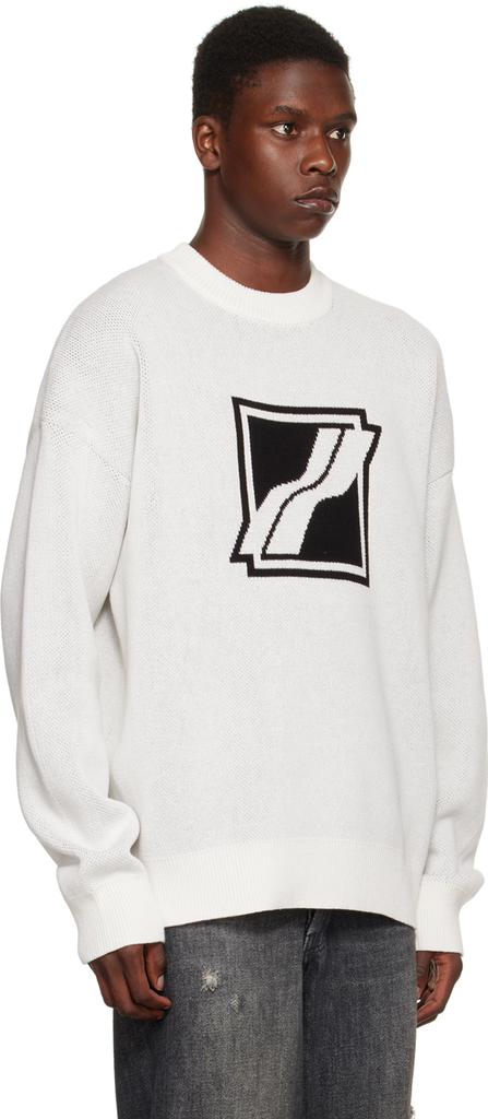White Jacquard Sweater商品第2张图片规格展示