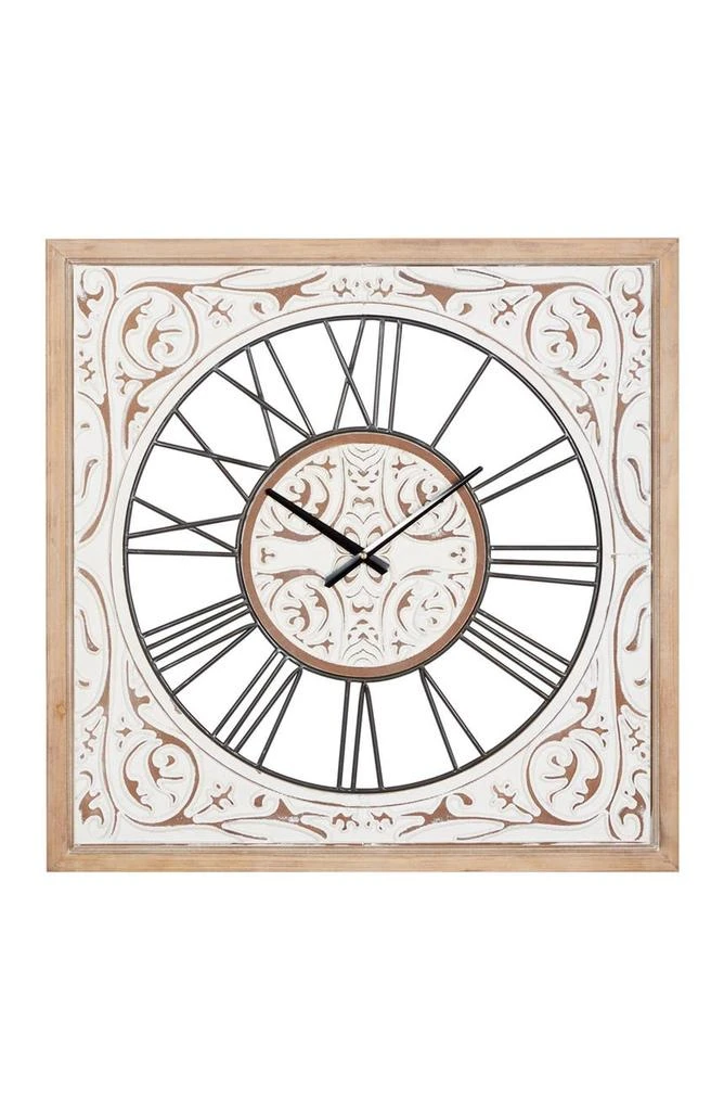 商品SONOMA SAGE HOME|White MDF Farmhouse Wall Clock,价格¥1112,第1张图片