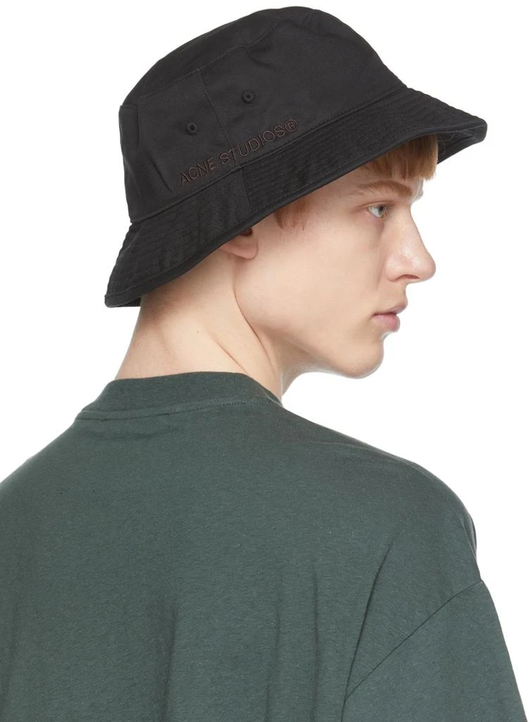 商品Acne Studios|Black Twill Bucket Hat,价格¥425,第3张图片详细描述