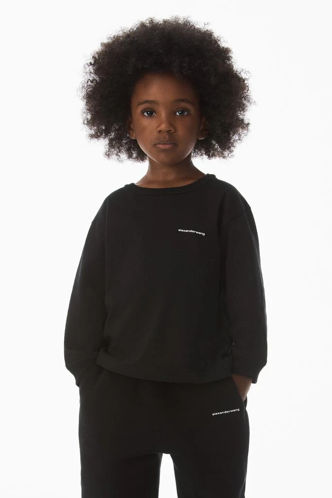 商品Alexander Wang|KIDS LOGO LONG SLEEVE TEE IN ESSENTIAL JERSEY,价格¥378,第1张图片