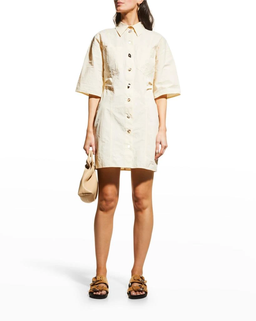 商品Nanushka|Jayla Shirtdress w/ Pleated Sleeves,价格¥1293,第1张图片