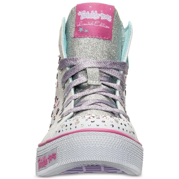 商品SKECHERS|女小童Little Girls' Twinkle Toes: Shuffles - Sparkly and Sweet High Top Sneakers from Finish Line,价格¥232,第4张图片详细描述