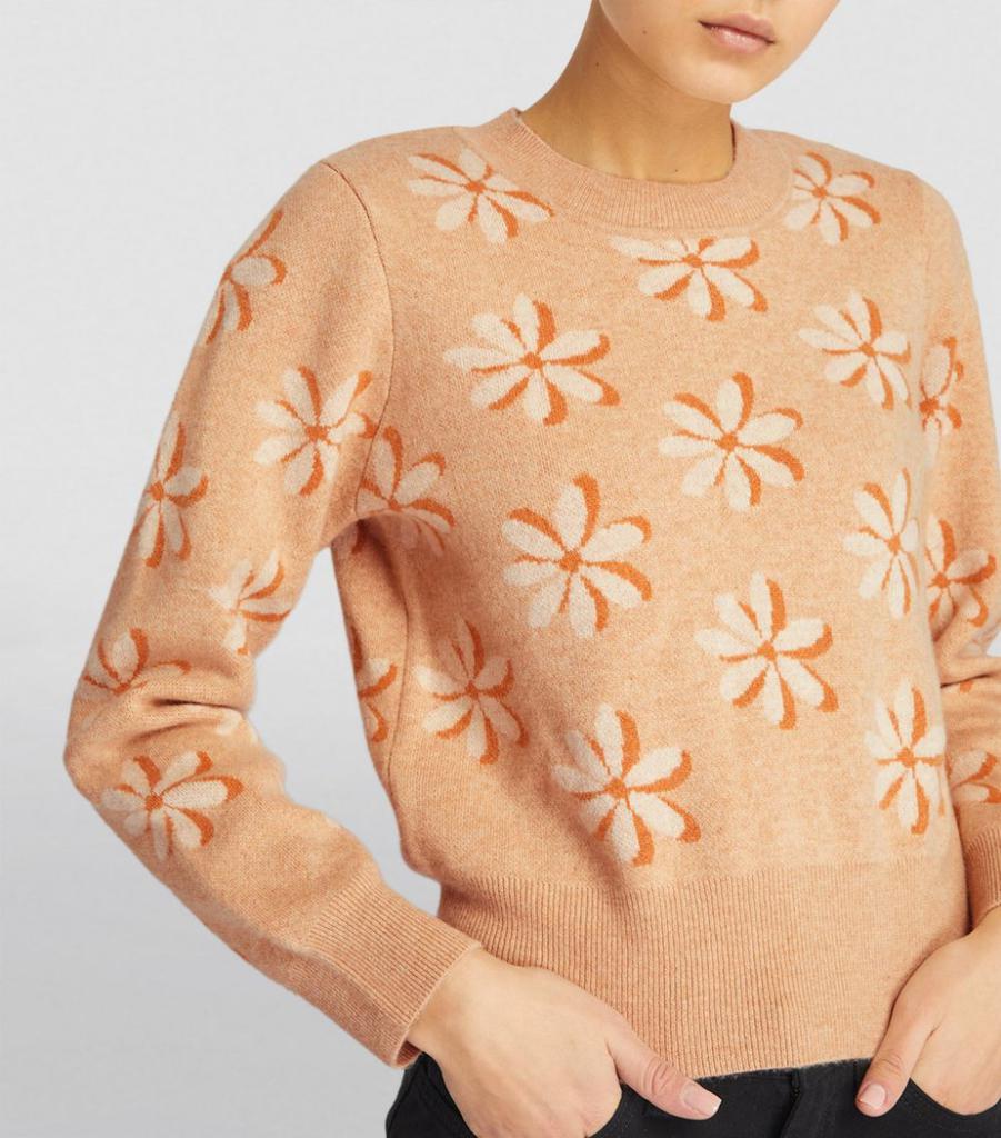 Wool-Cashmere Floral Sweater商品第6张图片规格展示