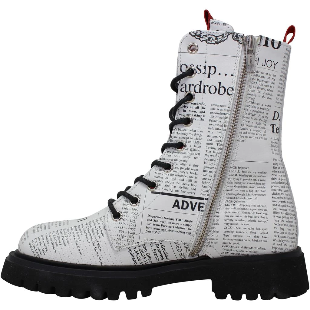 商品John Galliano|John Galliano Gazette Half Boot White/Black  3660/CP Women's,价格¥449,第2张图片详细描述