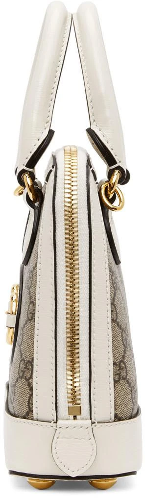 商品Gucci|Beige & White Small GG 'Gucci 1955' Horsebit Bag,价格¥16986,第3张图片详细描述