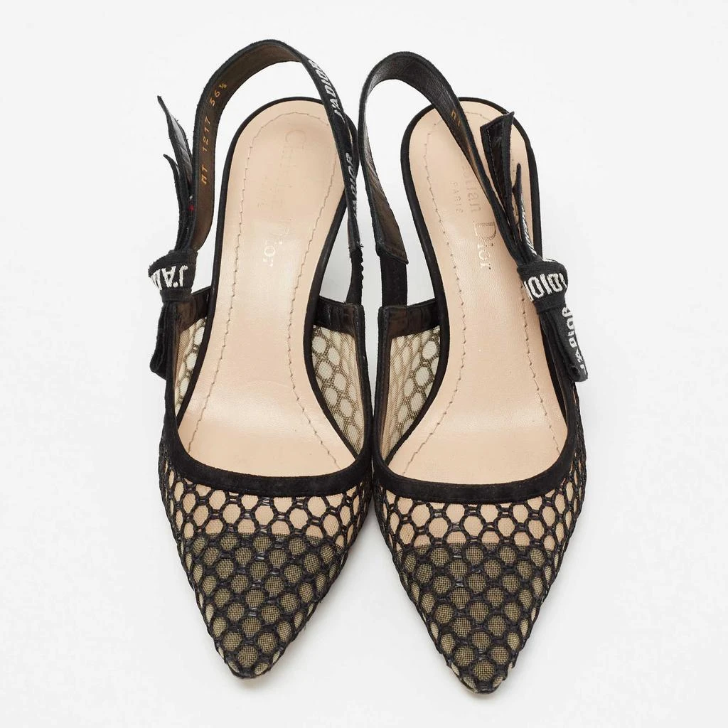 商品[二手商品] Dior|Dior Black Net and Suede Trim J'Adior Slingback Pumps Size 36.5,价格¥4091,第3张图片详细描述