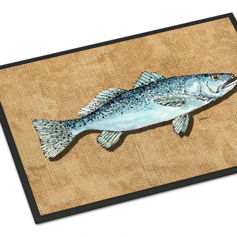 商品Caroline's Treasures|24 in x 36 in Speckled Trout Door Mat Indoor/Outdoor,价格¥314,第1张图片