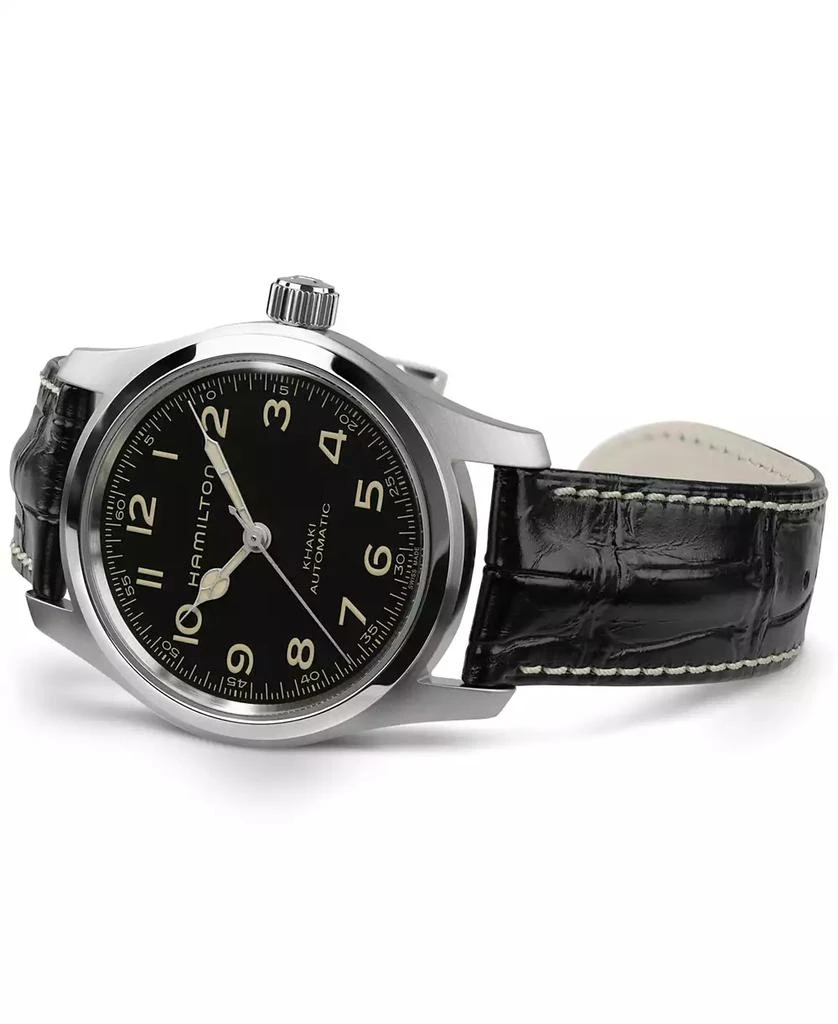 Men’s Swiss Automatic Khaki Field Murph Black Leather Strap Watch 42mm 商品