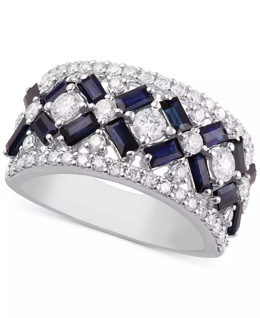 商品Macy's|Sapphire (2 ct. t.w.) & Diamond (1 ct. t.w.) Band in 14k White Gold,价格¥10865,第1张图片