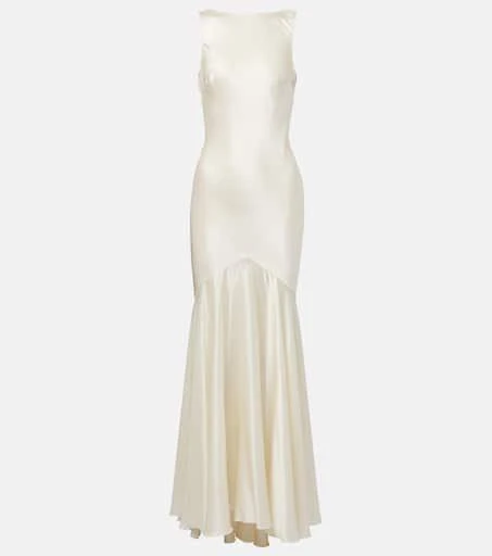 商品Nina Ricci|Open-back satin maxi dress,价格¥8387,第1张图片