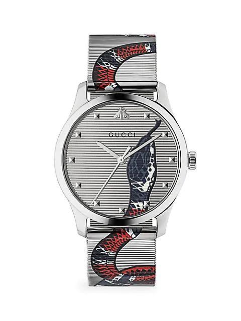 商品Gucci|G-Timeless Stainless Steel & Mesh Bracelet Watch,价格¥10136,第1张图片