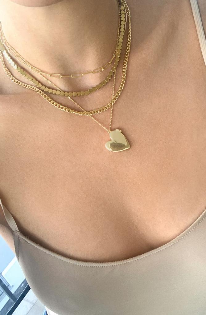 14K Gold Plated Heart Locket Pendant Necklace商品第2张图片规格展示