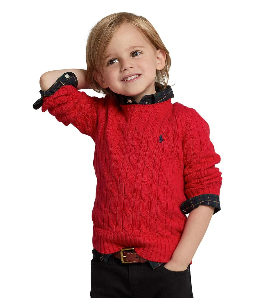 商品Ralph Lauren|Cable-Knit Cotton Sweater (Toddler),价格¥179,第3张图片详细描述