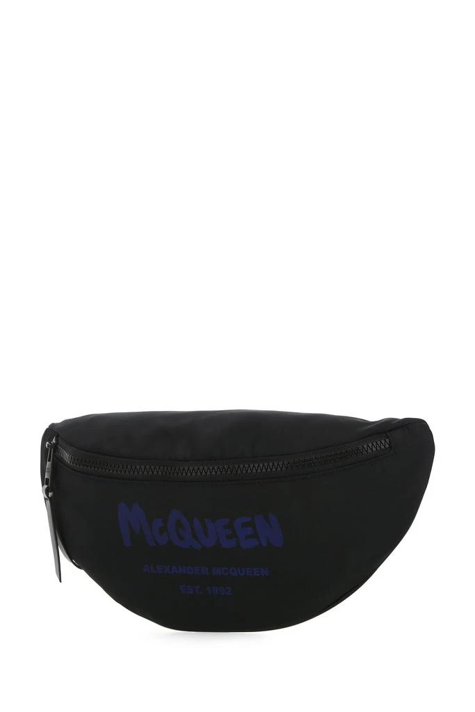 商品Alexander McQueen|Black polyester McQueen Graffiti belt bag,价格¥4086,第1张图片