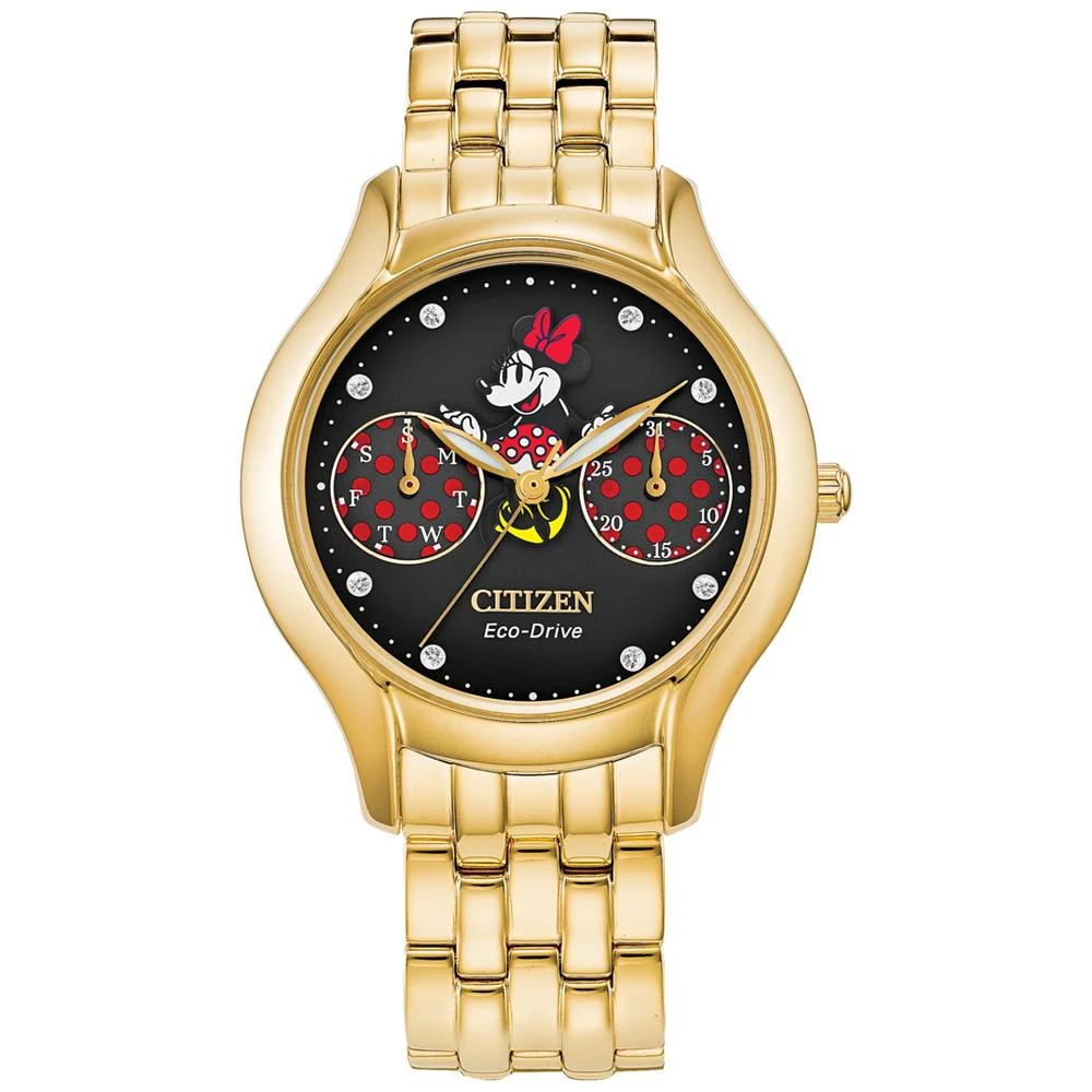 商品Citizen|Minnie Mouse Gold-Tone Stainless Steel Bracelet Watch 30mm,价格¥2071,第1张图片