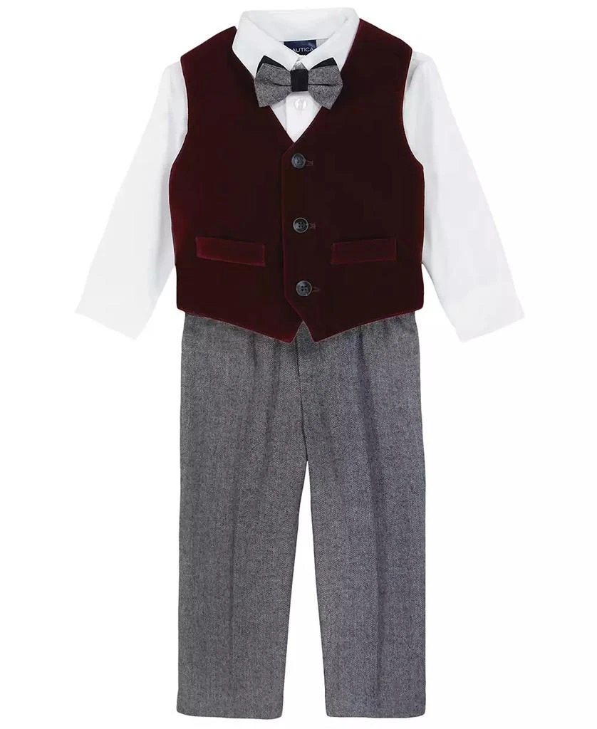 商品Nautica|Baby Boys Velvet Duo Vest, 4-Piece Set,价格¥136,第1张图片