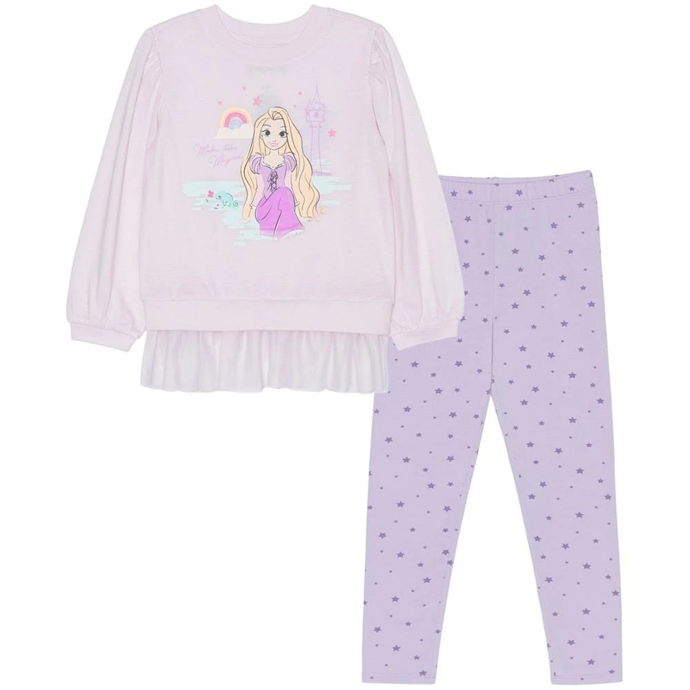 商品Disney|Little Girls Rapunzel Long Sleeve Mesh Peplum with Leggings Set,价格¥149,第1张图片