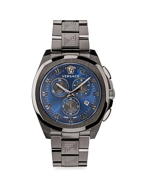 商品Versace|Versace Geo Chrono IP Gunmetal Chronograph Bracelet Watch,价格¥7010,第1张图片